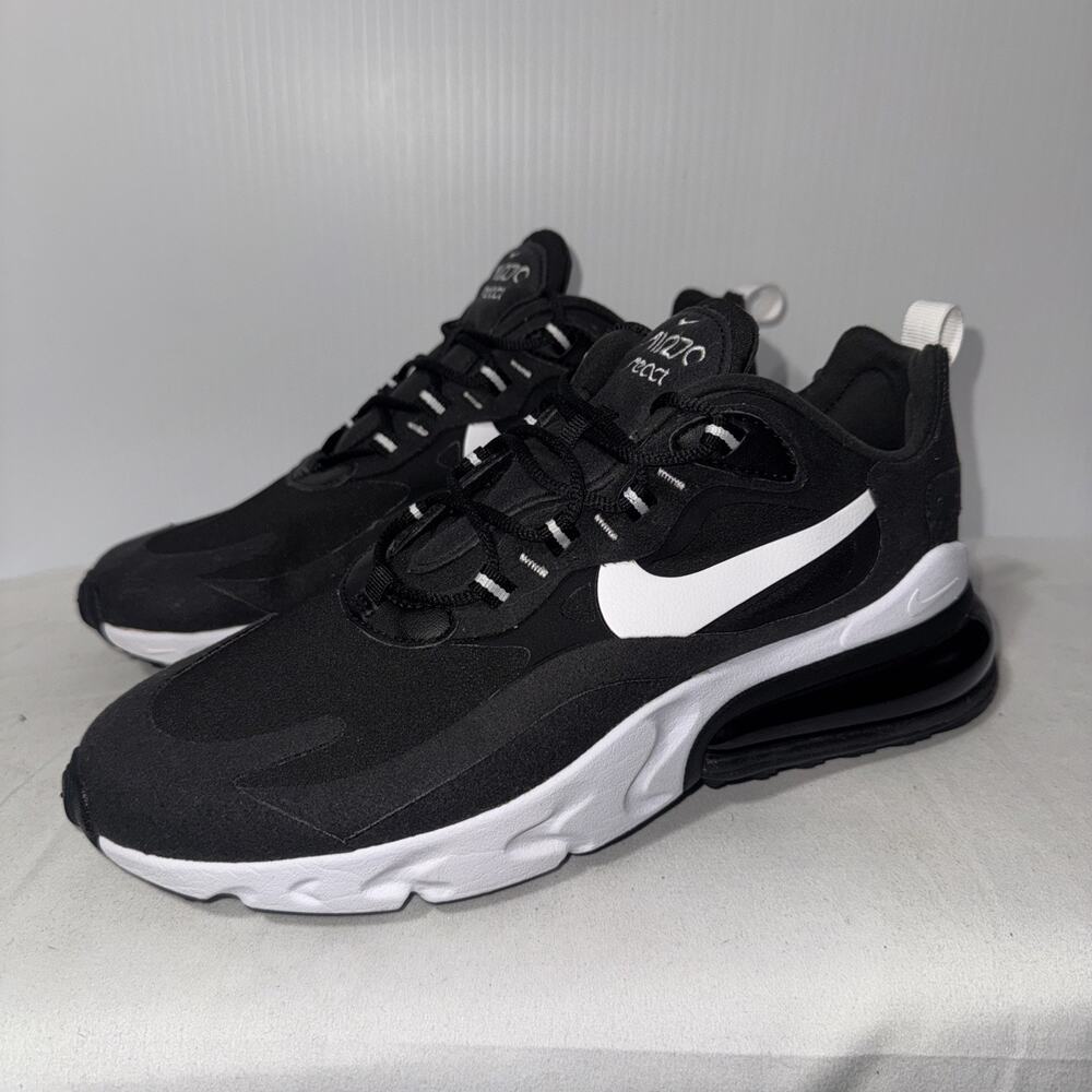 Nike Air Max 270 React Black White Men's Sneakers Size 9.5 CI3866-004 Running